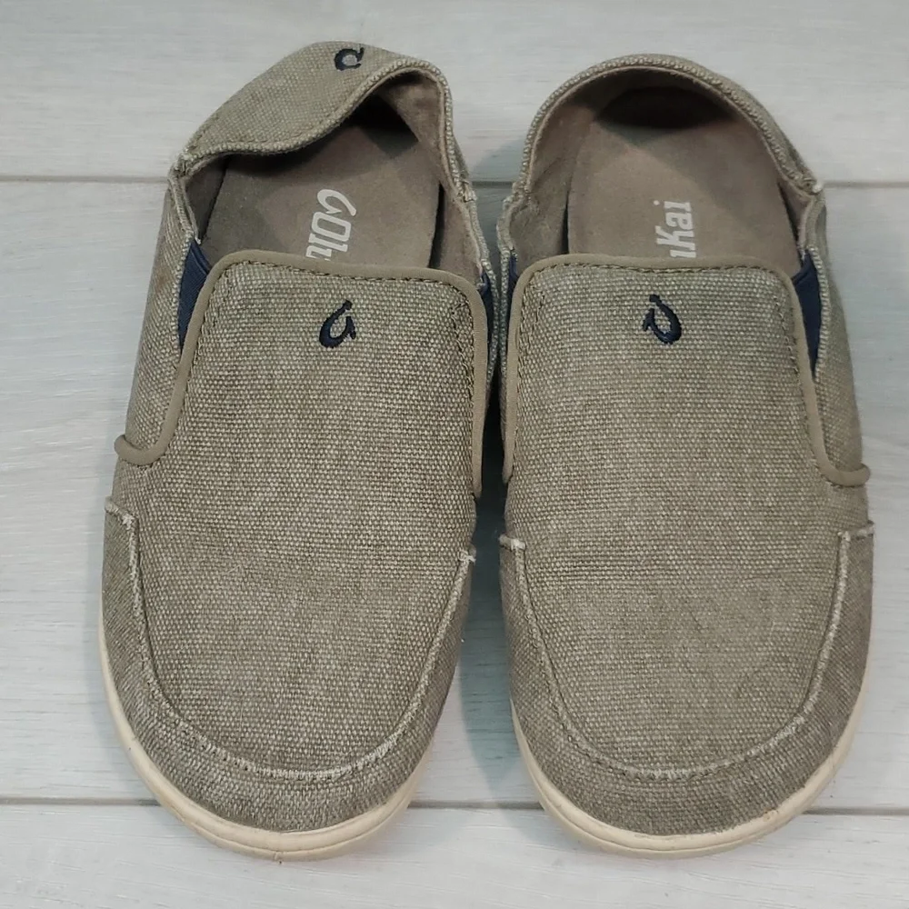 Olukai Kids Boys Nohea Lole Boys Textile Loafer Slip on shoes sz B1
